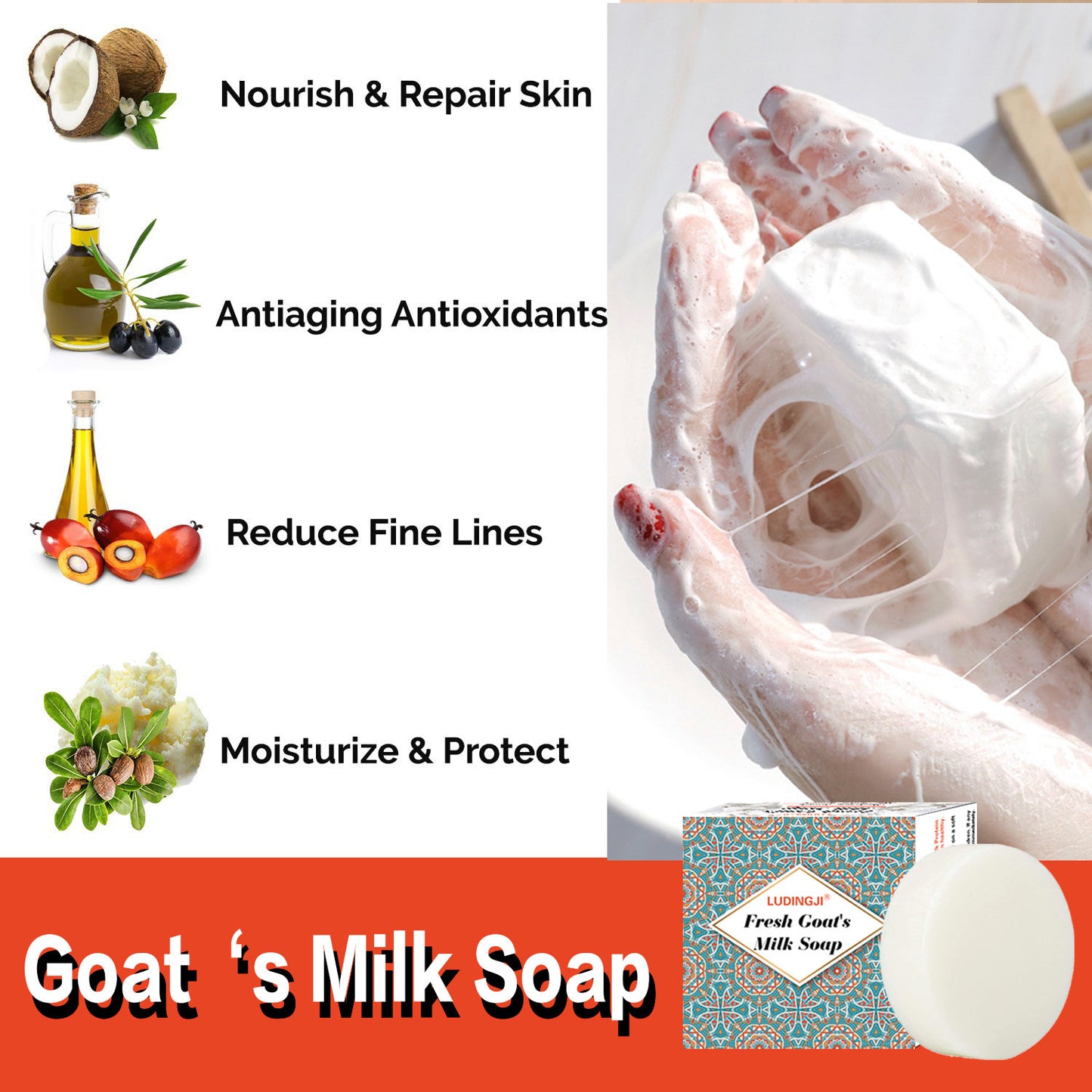 Gentle face cleansing Goat milk soap. Handmade soap.